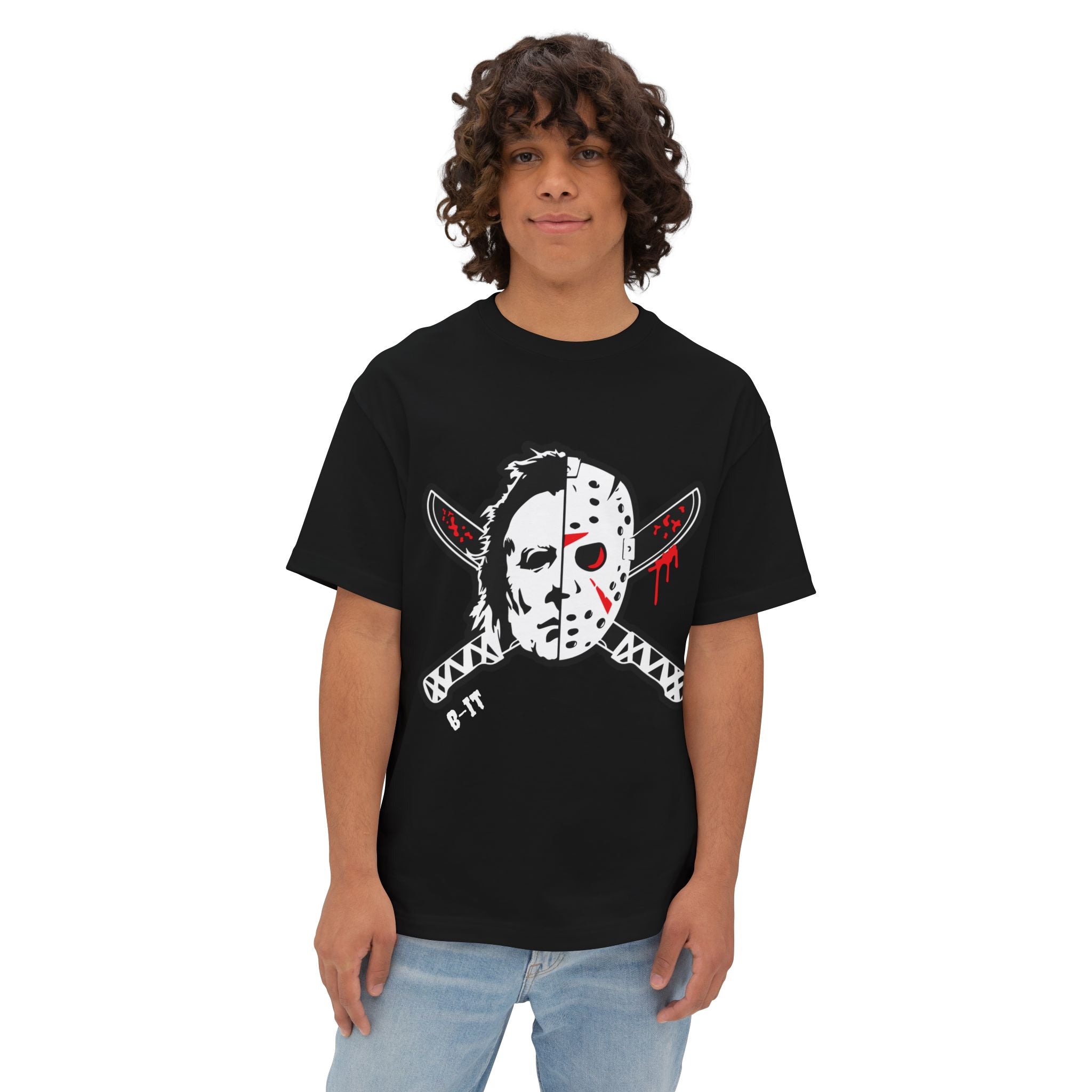 Horror Movie Graphic Tee, Unisex Oversized Boxy Shirt, Halloween Costume Top, Gift for Horror Lovers, Spooky Apparel
