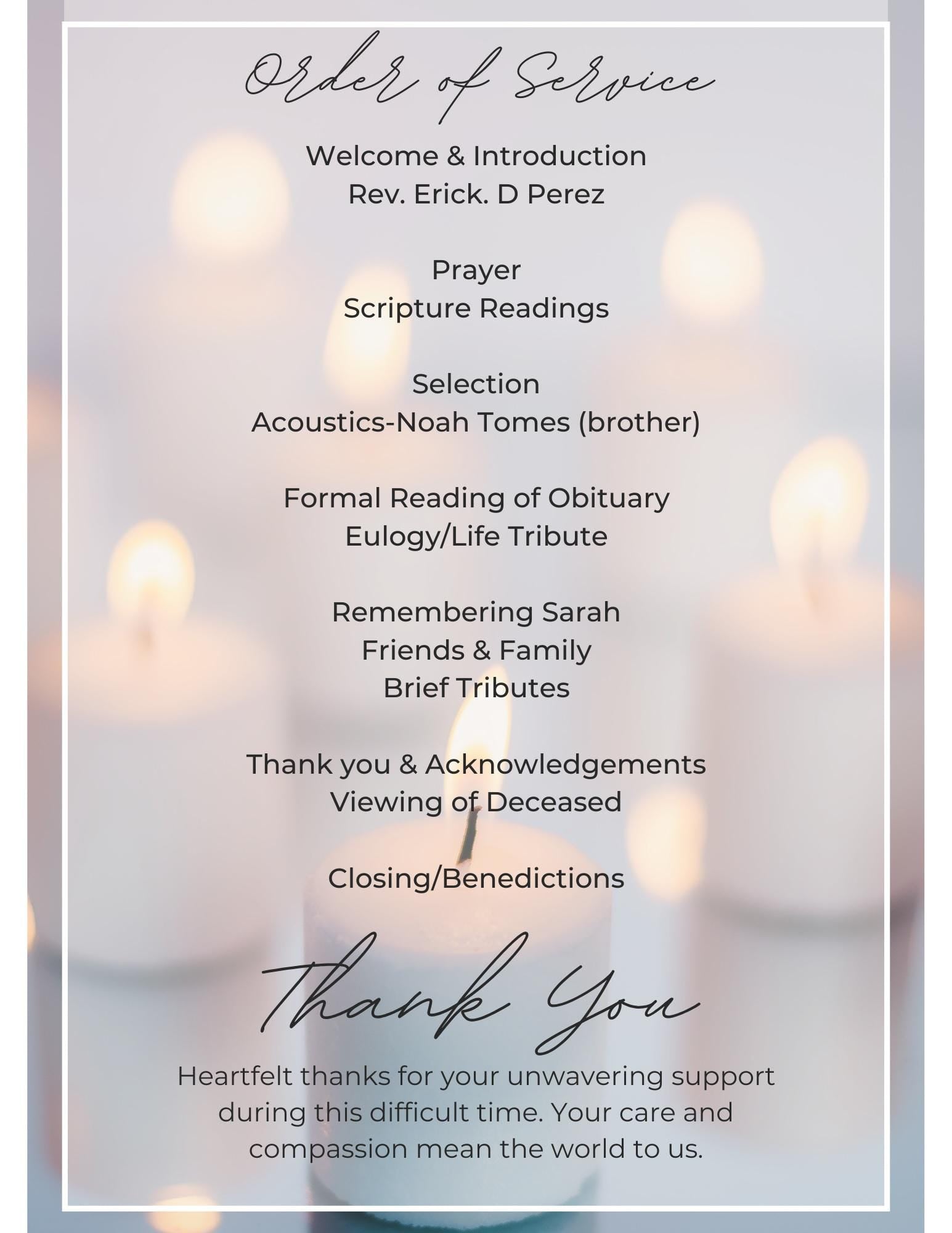Funeral Program - Digital download