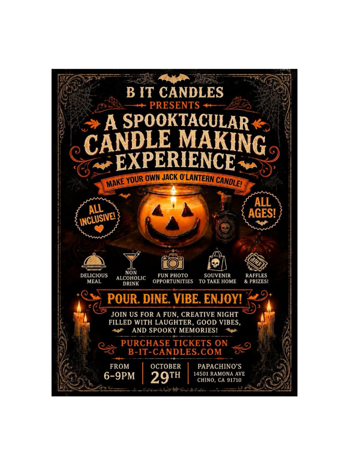 B IT'S: SPOOKTACULAR POUR, DINE & VIBE NIGHT 🕯️✨