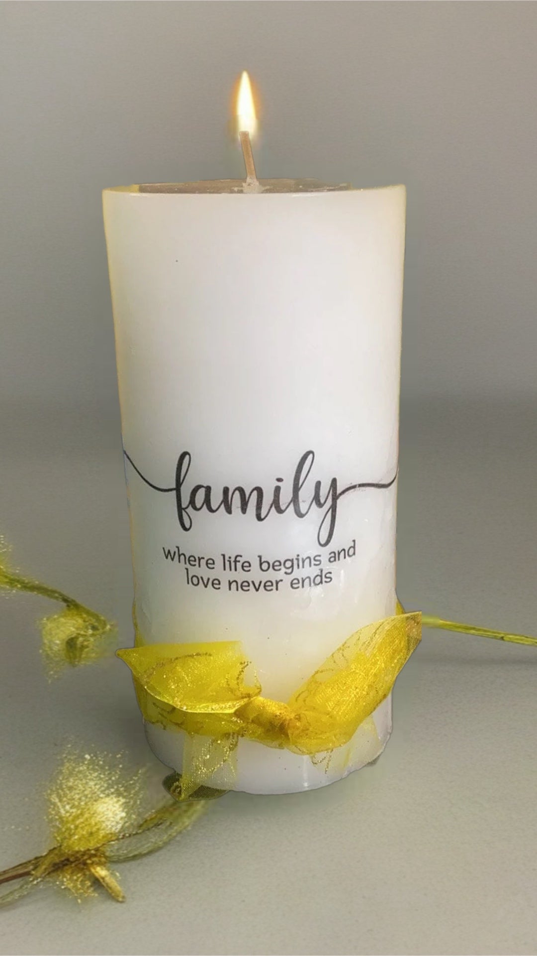Customized white candle Pilar