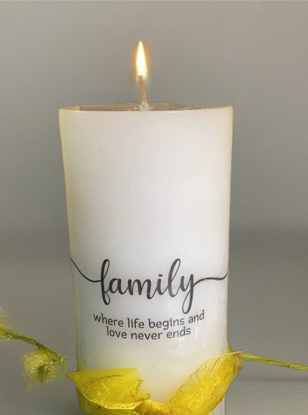 Customized white candle Pilar
